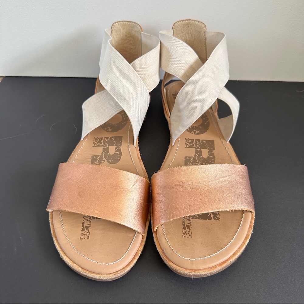 Sorel Ella Sandal in Rose Gold and White